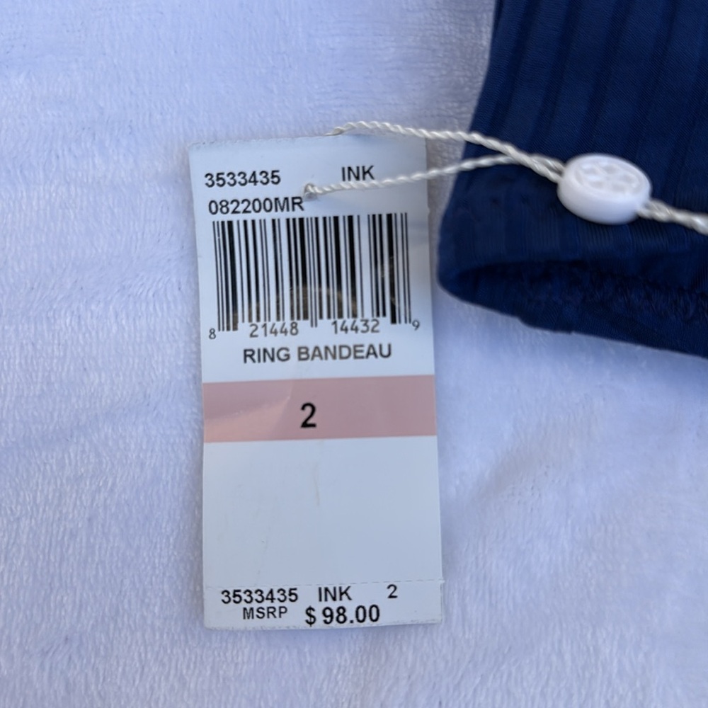 Trina Turk Olympia ribbed Ring bandeau bikini top - Picture 6 of 6